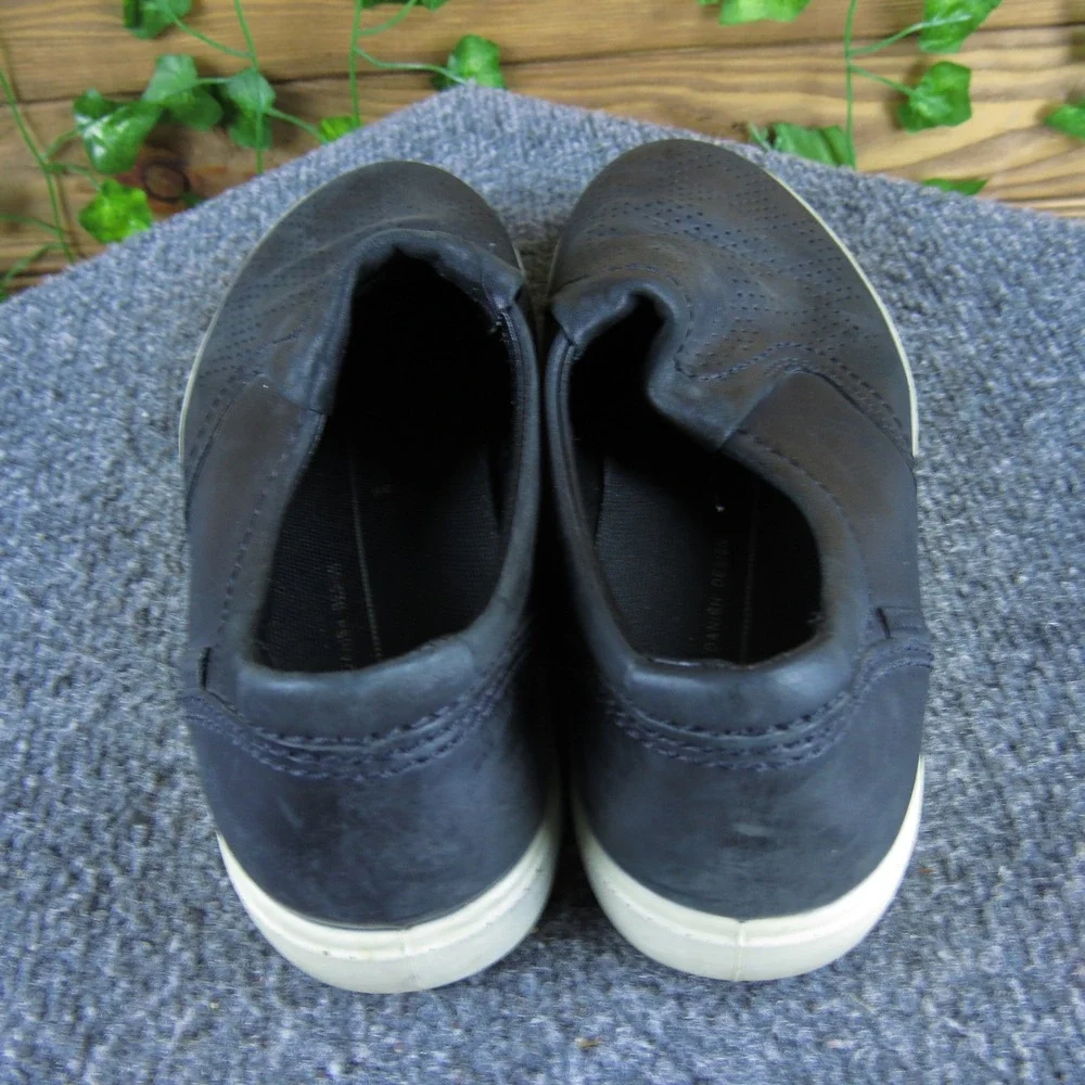 Ecco Slip-On Sneakers Kids 5 Black Leather Casual Comfort‎